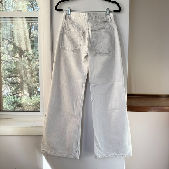 NWT Zara Low Rise Wide Leg Jeans 9632/076 White Cream 27 - Picture 13 of 14